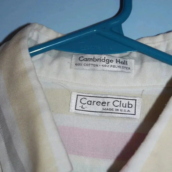 Vintage Career Club Short Sleeve Large Pastel Button Down Shirt - Picture 6 of 14